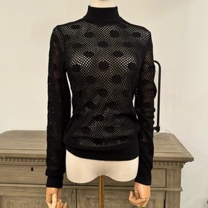 Vintage 2005 Marc Jacobs Mesh Polka Dot Wool Mock Turtleneck Sweater | S…